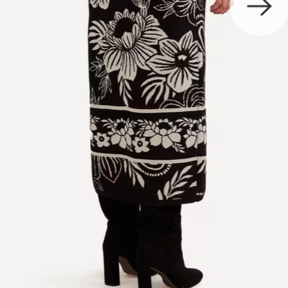FARM Rio Paisley Bloom Black Knit Maxi Dress NWT Heavyweight Warm NWT - Picture 3 of 9